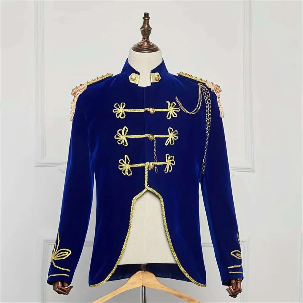 2017 Blue男性の宮殿パフォーマンスジャケット服、ダンス男性のjacketPalais-001