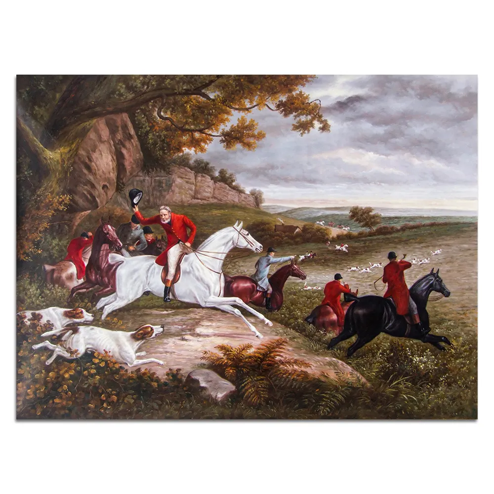 Dafen village artistas hechos a mano clásico europeo famoso Royal Hunting pintura al óleo reproducción