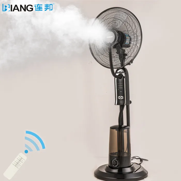 wholesales remote control 16 inch ultrasonic humidifier air indoor standing spray cooling water mist fan