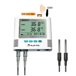 S500-DT-GSM Dual Sensor externo interfaz USB GSM registrador de datos de temperatura con 2 canales construido en sonido luz función de alarma