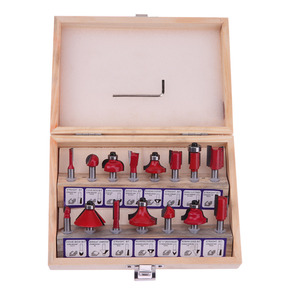 15PCS 1/4 "专业柄碳化钨钻头集木盒工具套件铣刀钻头套装6.35毫米
