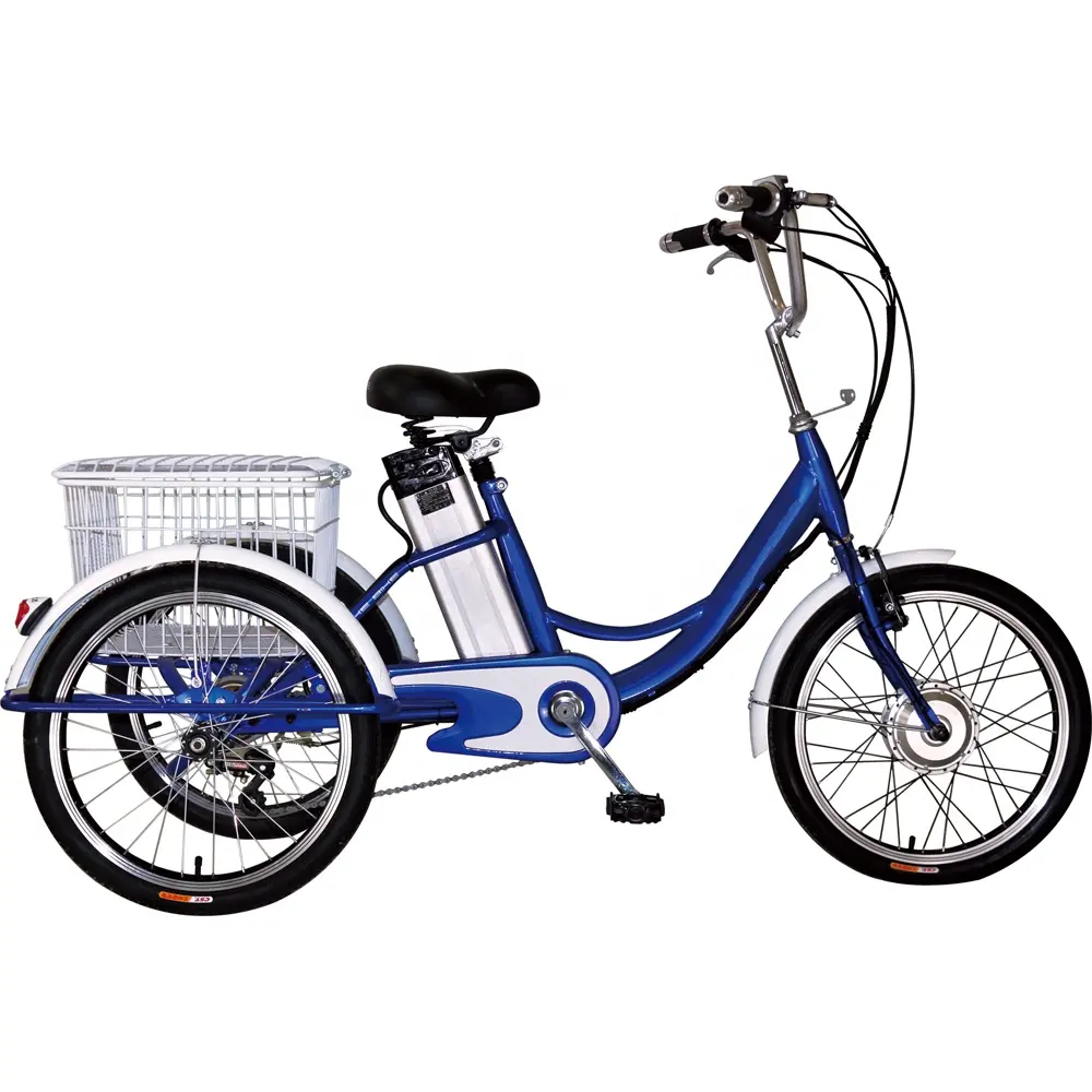 Bicicleta elétrica dobrável bateria de lítio, três rodas para adultos com motor de 350w