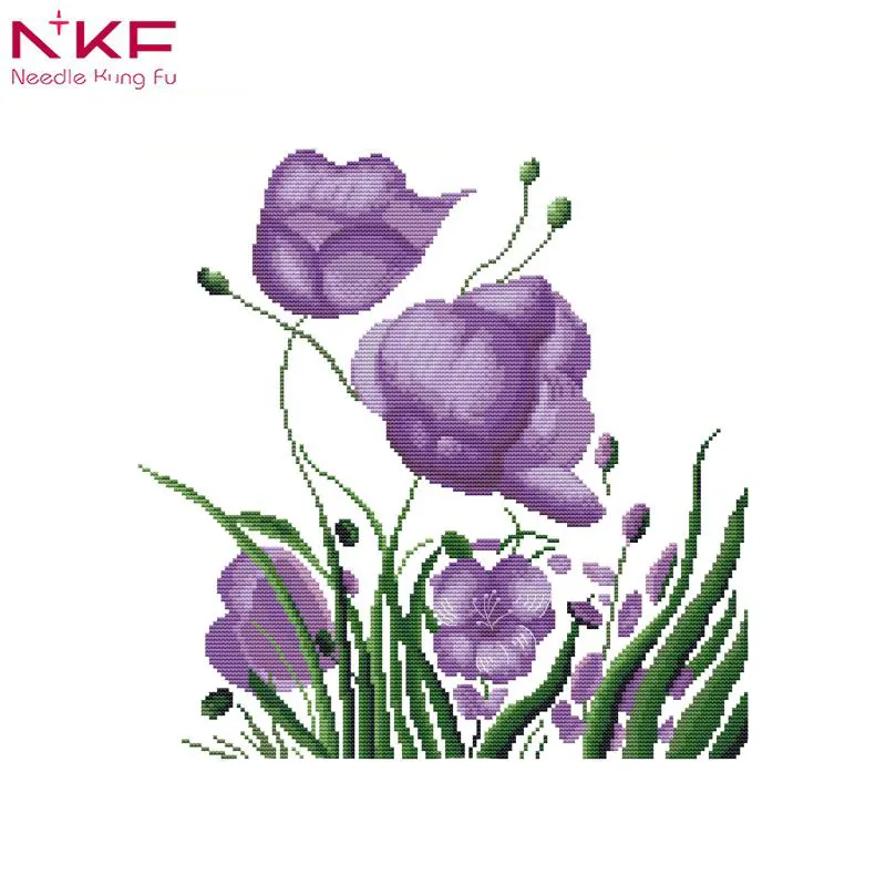 NKF Dançando Levemente e Voando 2 bordados flores por atacado cross stitch kits ponto cruz