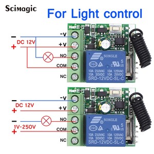 SMG-801 12V Mini Wireless RF Fernbedienung Lichtsc halter 10A Relais Ausgang Radio DC 12V 1 CH Kanal Empfänger Modul Sender - Product Image 3