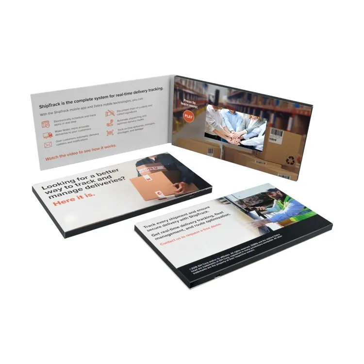 Video Flyer Videocard 1gb 4gb Led Book Lcd Cards Video Mailer Mini Screen Ad Booklet Store Bulk A6 Electric Hp Video Brochure