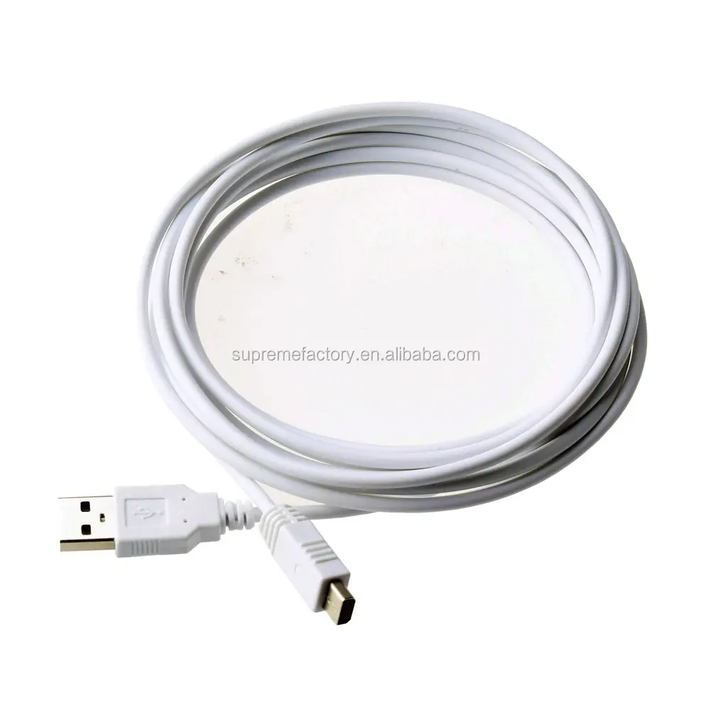 White 3メートルUSB Power Charge Charger Charging CableためNintendo Wii U Controller Gamepad
