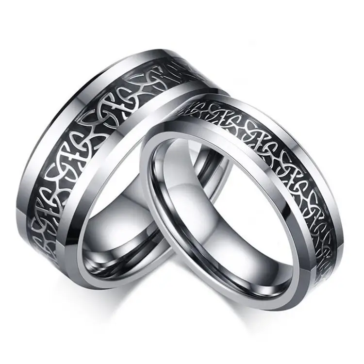 Gioielli da sposa anello celtico in tungsteno all'ingrosso moda di alta qualità per uomo fedi nuziali alla moda per coppie Set e fidanzamento