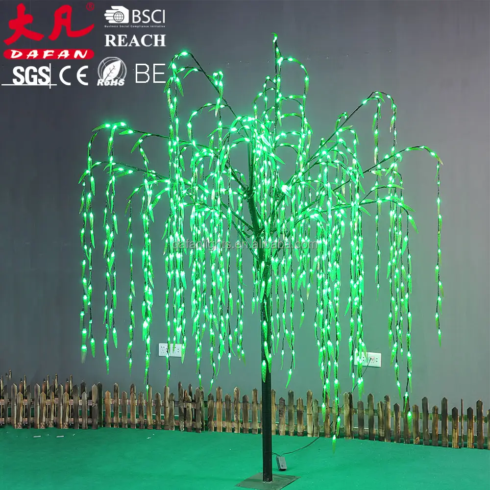 300 centimetri di grandi dimensioni sempreverde decorativo festival ha condotto la luce up di simulazione artificiale salice albero di luce