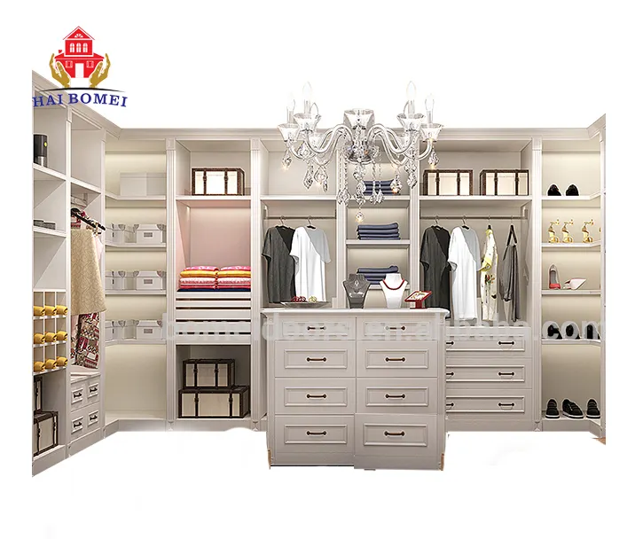 New model durable wooden bedroom closet assemble Minimalist style wardrobe