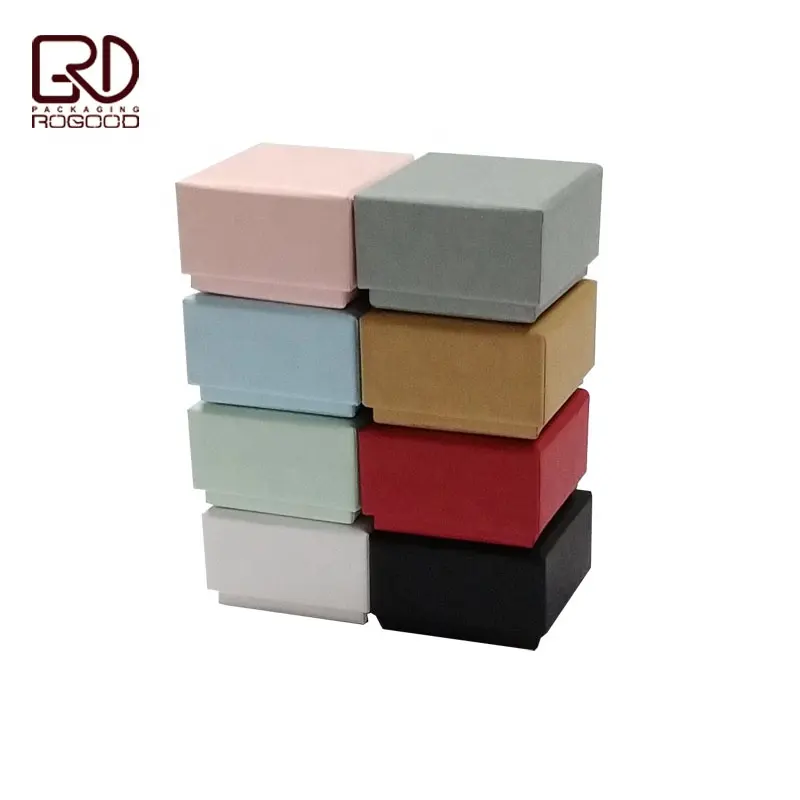 Boîte à bijoux en papier rouge, marron, rose, noir, vert, bleu, blanc, couvercle et base en carton bon marché, P1344, livraison gratuite