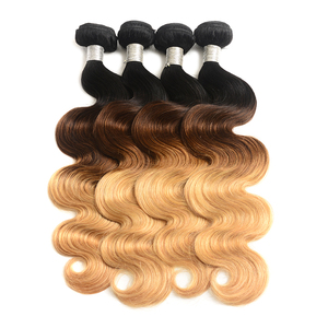 Ali Express Toptan 1B 4 27 Ombre 3 Ton Renk Brezilyalı Vücut Dalga 100% insan saçı postiş - Product Image 1