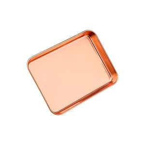 玫瑰色烤盘不锈钢板饼干片长方形托盘 - Product Image 2
