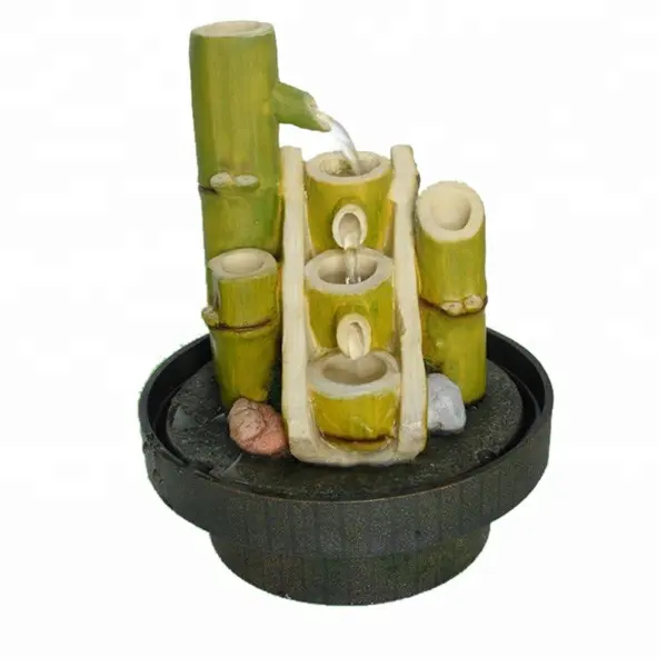 Fontaine cascade d'eau Feng Shui en bambou à 3 niveaux pour l'intérieur, décoration de la maison, décorations créatives, artisanat, Fuente