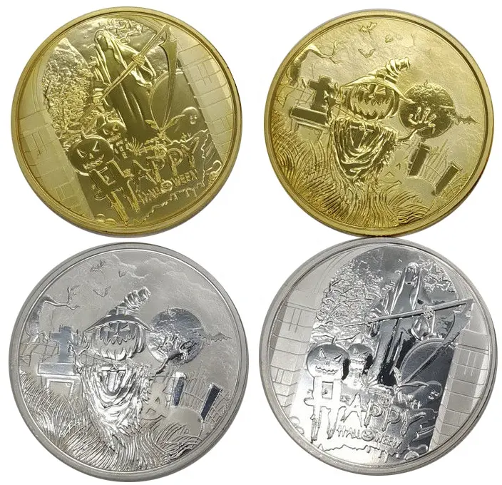 Happy Halloween Münze benutzer definierte billige Silber Herausforderung Münze