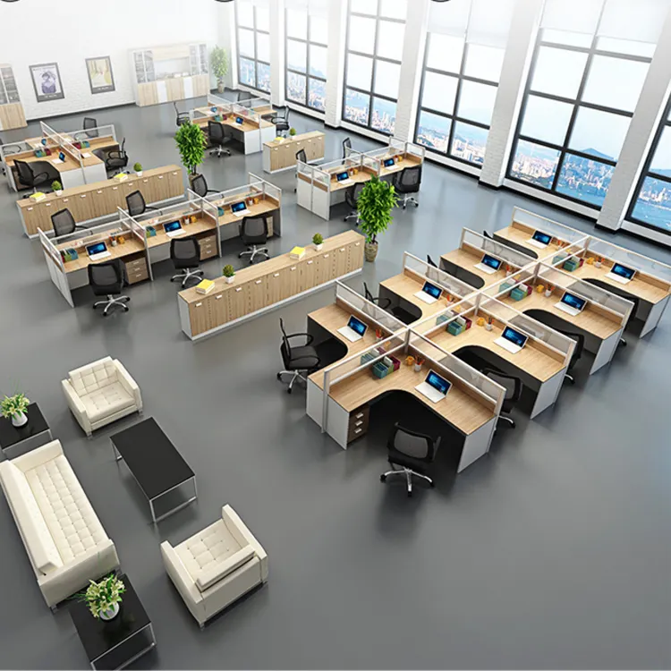 Office project fabricage ligboxen kantoor workstation cel voor 6 persoon