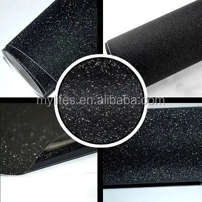 Diamante nero di levigatura pearl pellicola dell'involucro del vinile/Scintillio del diamante dell'automobile del vinile autoadesivo adesivo con la bolla di aria libera 1.52*30m formato