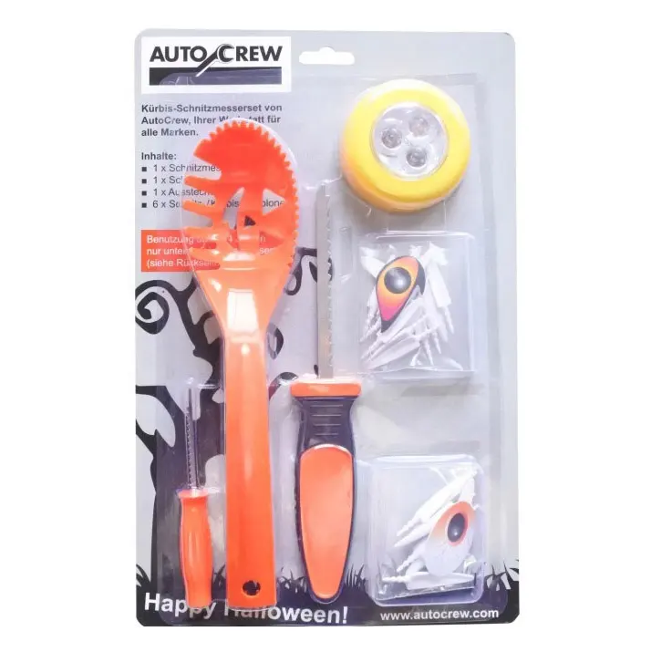 2023 new Pumpkin carving tool kits with halloween light decoration eyes and teeth