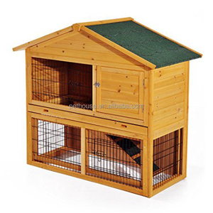 Trong Nhà Và Ngoài Trời 2 Câu Chuyện Bằng Gỗ Với Thức Ăn Máng Thỏ Hutches Lồng Thỏ Vật Nuôi Lồng Cho Bán - Product Image 5