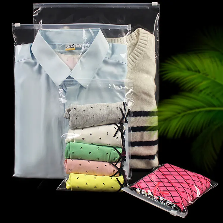 Bolsa con cremallera eva reutilizable personalizada, bolsa de plástico con cierre de cremallera para embalaje de prendas de vestir, bolsas de embalaje para ropa