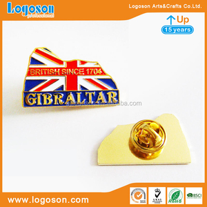 Quốc gia bán buôn cờ Kim Loại cổ áo huy hiệu <span class=keywords><strong>Gibraltar</strong></span> UK cờ tùy chỉnh thực hiện kép hai cờ kim loại pin phù hiệu - Product Image 3