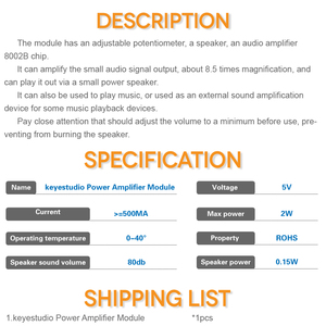 Keyevudio 8002BパワーアンプモジュールスピーカーブザーArduino用工業用グレードMicrobit - Product Image 4
