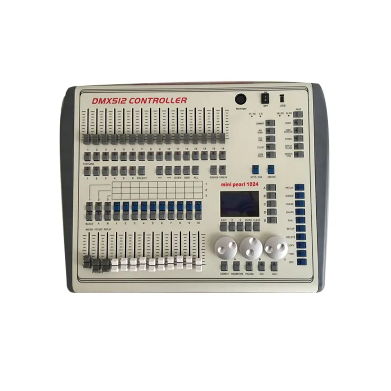 Il trasporto libero di illuminazione della fase 512 console dmx DJ attrezzature di controllo mini regolatore perla 1024 dmx512 controller