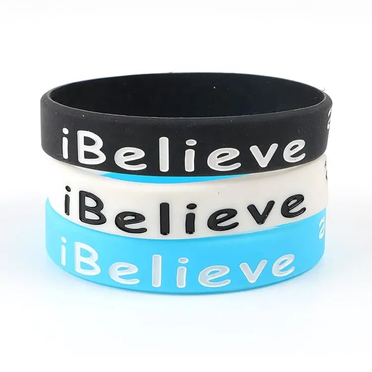 Atleta Del Wristband di Modo Logo Personalizzato O Fede Creed Inciso con La Credenza WWJD Braccialetto In Silicone