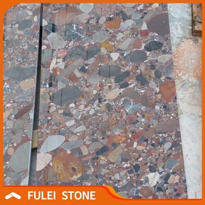 Top Quality Cheap Price Chinese Red <strong>Conglomerate</strong> Mosaic Marble Slab - Product Image 2