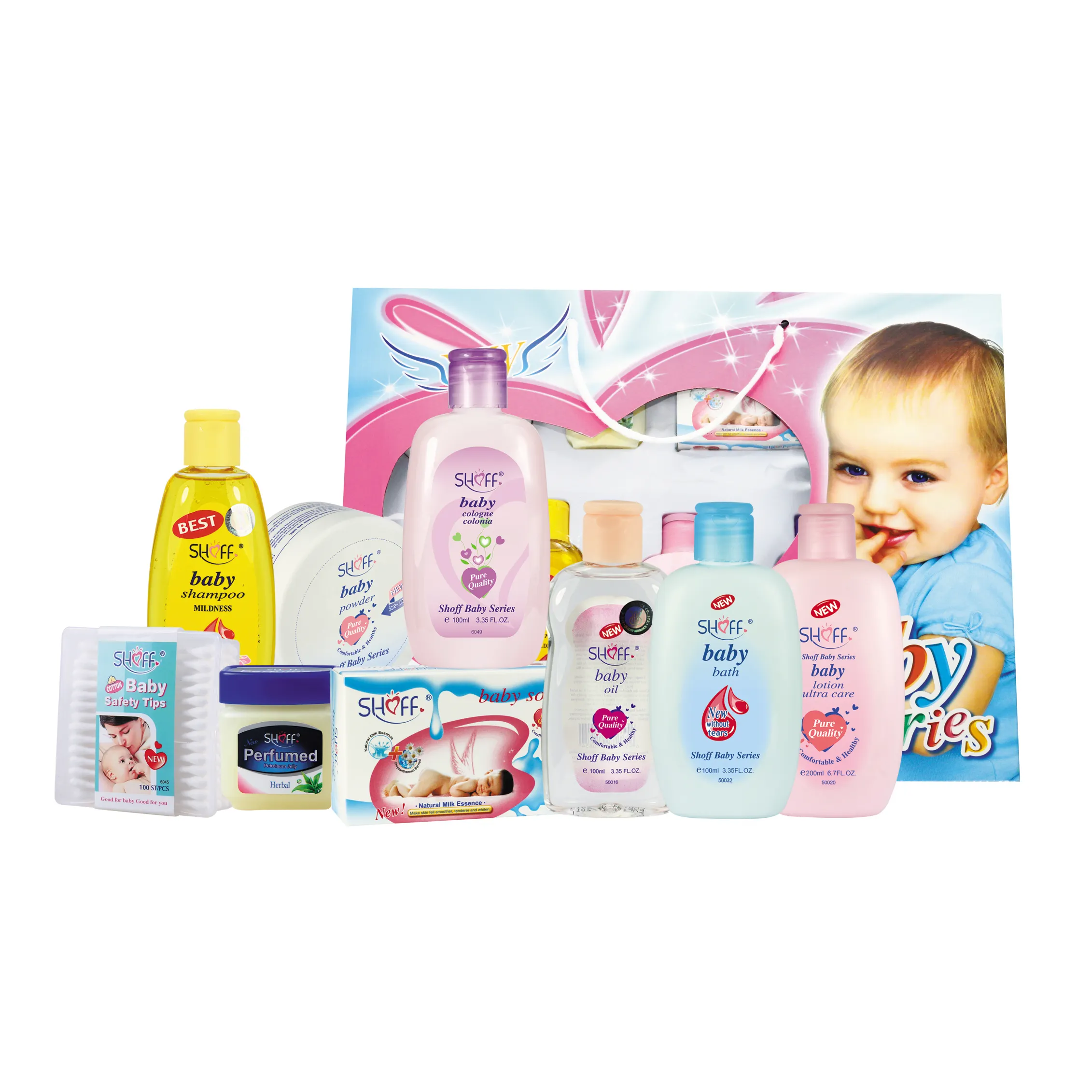 Hoge Kwaliteit 9 Stuk Organische Voedende Milde Glad Babybadje Gift Huidverzorging Set Producten