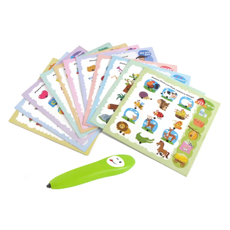 Early Educational Voice Point Sound Kids English Language Y Card lettura interattiva macchina per l'apprendimento della penna parlante con 12 carte