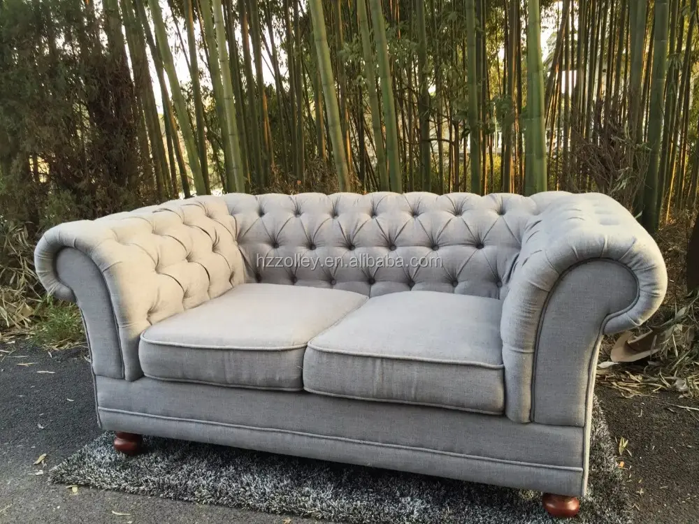 Elegante di lusso classico divano in tessuto singapore soggiorno chesterfield divano