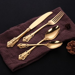 <strong>Flatware</strong> Cutlery Set Tableware Food GradeInternational <strong>18</strong> <strong>0</strong> Stainless Steel Gold Plated <strong>Flatware</strong> SS304 SS430 SS410 - Product Image 6