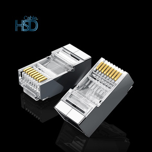 100 adet/torba Cat6 FTP korumalı Ethernet konektörü Rj45 8p8c ağ kablosu konnektörleri açık Inline <span class=keywords><strong>Lan</strong></span> erkek konnektör Cat6 fiyat
