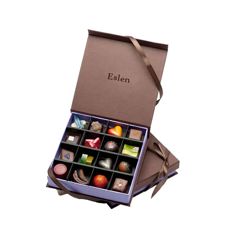 Custom book shaped magnetic chocolate truffle packaging box