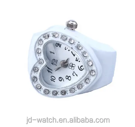 B327 cheap heart pendant lades watch finger ring watches for girl