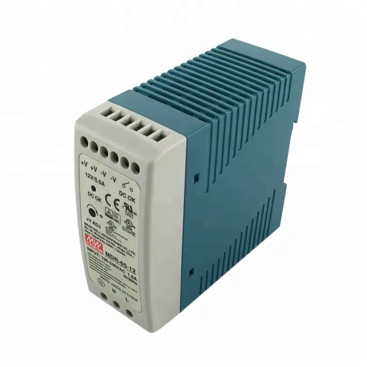 Mean Well MDR-60-12 60W 12V 5A Output Tunggal Rel DIN Industri Berarti dengan Baik Catu Daya Psu AC Dc