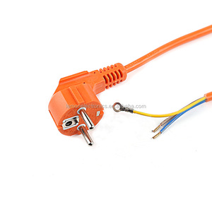 AC avrupa tipi güç uzatma kablosu 3 pin H03VV-F 220V güç kablosu kablosu turuncu renk - Product Image 1