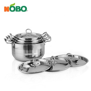 Bộ 8 Nồi Nấu Bếp Cảm Ứng, Nồi Nấu Bằng Thép Không Gỉ Có Tay Cầm Đôi - Product Image 5