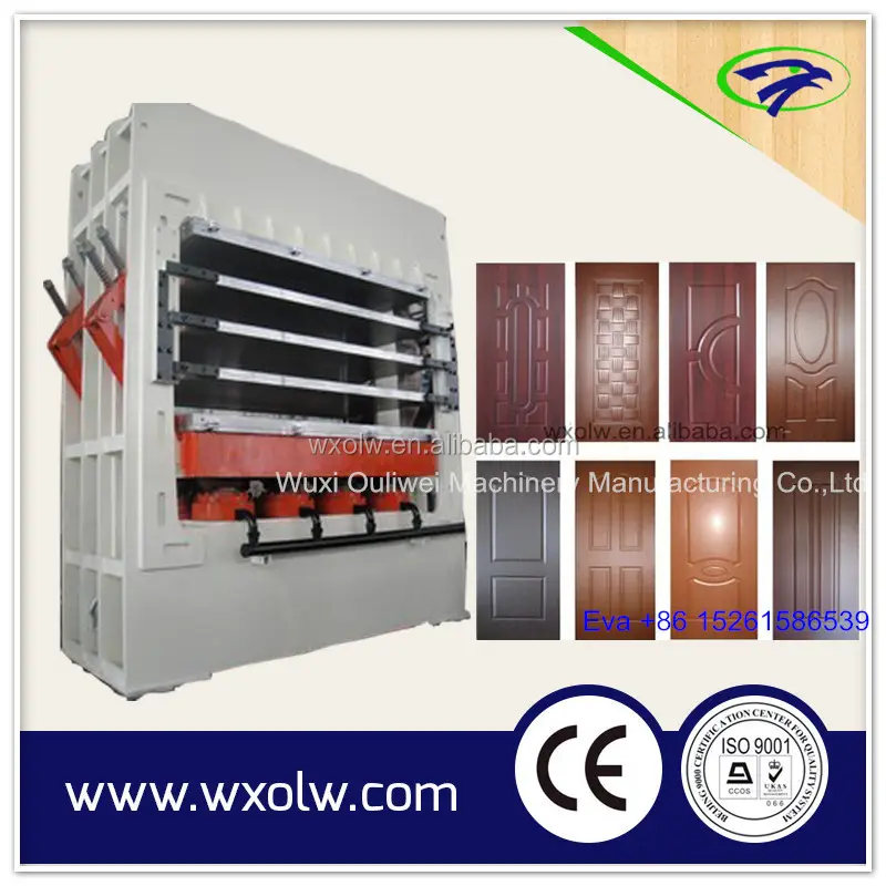 Wuxi máquina de imprensa da pele, porta de hdf/porta de melamina da pele/porta de madeira