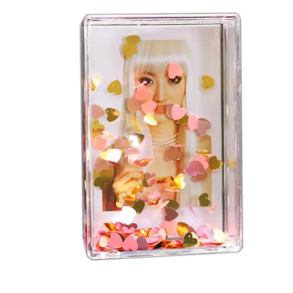 Mini 4x6 pollici Glitter Liquid Photo Frame cornici per foto di nozze in plastica trasparente
