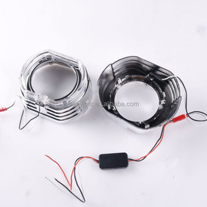 2023 LED DRL Angel Eye With Shrouds Masks for 3 Inch Q5 Lens Xenon Projector Aftermarket Car Upgrading Headlight Retrofit <strong>Kit</strong>