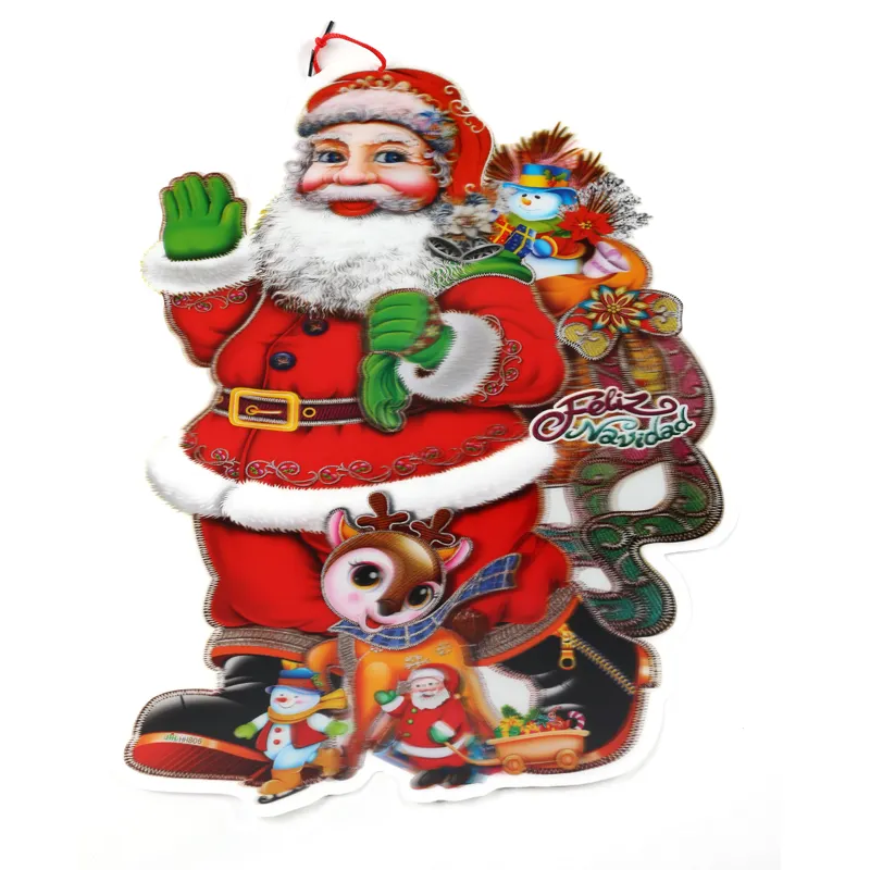 Nuovo Disegno Buon Natale Delicato Babbo natale Wall Sticker 3D Artigianato Lenticolare Di Natale Sticker