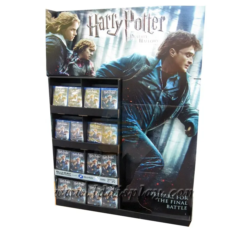 Cartone personalizzato di vendita al dettaglio display dvd/dvd display rack