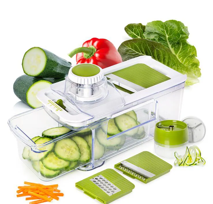 kitchen utensils Multi-functional adjustable vegetable cutter thickness adjustable pullable vegetable spiralizer slicer