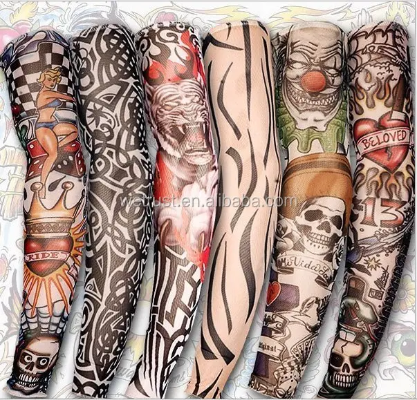 Nylon Fake Tattoo Sleeves Cool Arms Sleeves