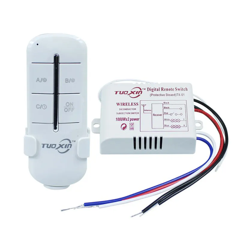 Interruptor de Control remoto inalámbrico para lámpara de luz LED, 220V, transmisor receptor de interruptor remoto de pared