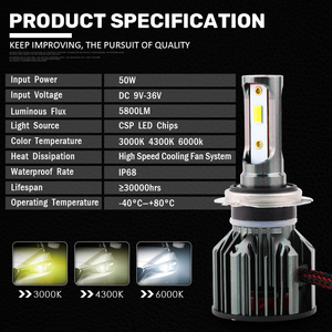 2019พลังงานสูงรถโปรเจคเตอร์ไฟหน้า LED ที่มีการออกแบบเย็น Z8ลำแสงเดียว Hi ต่ำไฟ Led รถสามสีในหนึ่งหลอดไฟ - Product Image 2