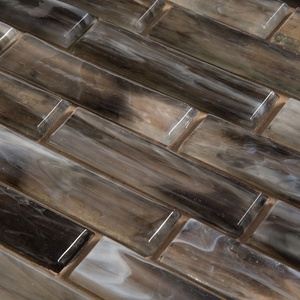 长条棕色光面瓷砖马赛克玻璃浴室装饰 - Product Image 5