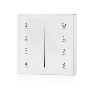 Skydance T21 2.4G RF kablosuz 4 bölge tek renkli dokunmatik cam duvara monte dokunmatik panel dimmer 3VDC pil dokunmatik panel