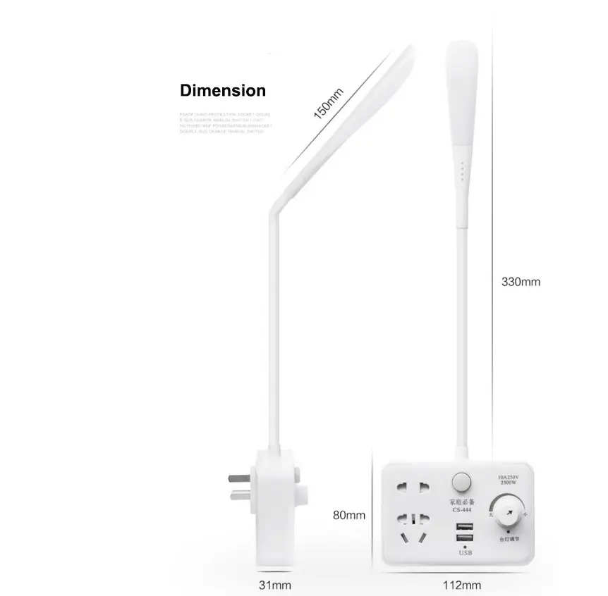 Lampe de bureau Flexible avec bande d'alimentation Rechargeable par USB, nouveauté 2019, idéale pour la lecture ou l'étude, idéale pour le bureau